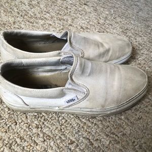 White Slip On Vans
